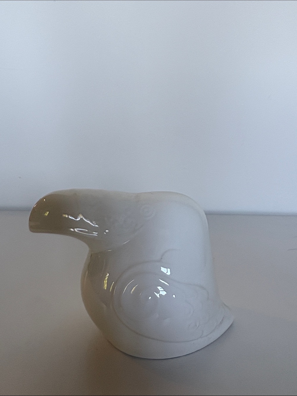 Vintage Bohemia Czechoslovakia White Porcelain Bird Figurine